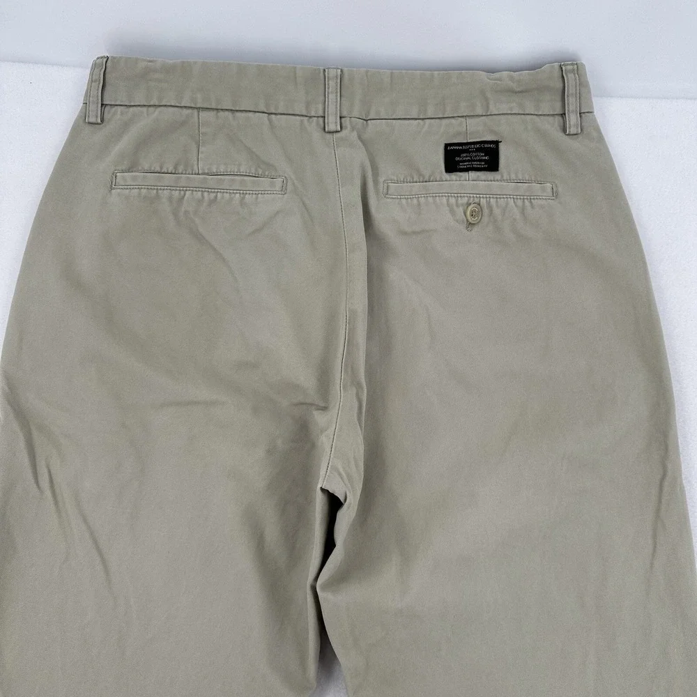 Banana Republic Gavin Straight Fit Chinos Khaki Tan Cotton Pants Comfy Men 32x34
